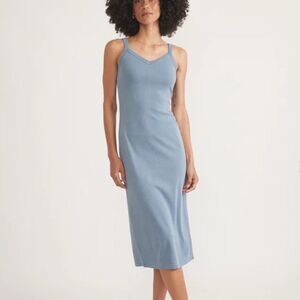 Marine Layer Lexi Rib Sun-In Spaghetti Strap Dress Vintage Indigo Small NWT